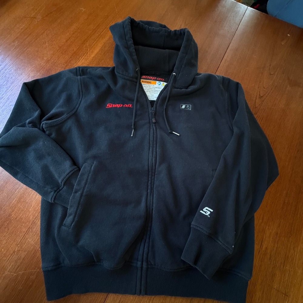 Snap-on Tools Heated Full Zip Hoodie Black Large Workwear Jacket Logo No Battery